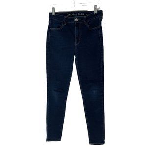 American Eagle Hi-Rise Super Stretch Dark Wash Blue Denim Jeggings 8 Short 8S